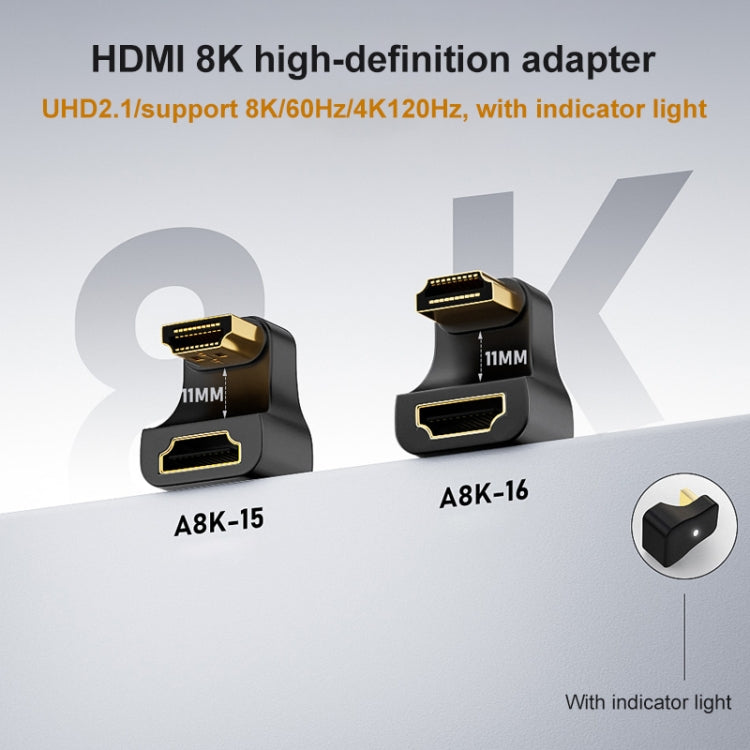 A8K-15 8K HDMI Male to HDMI Female U-bend Adapter by buy2fix