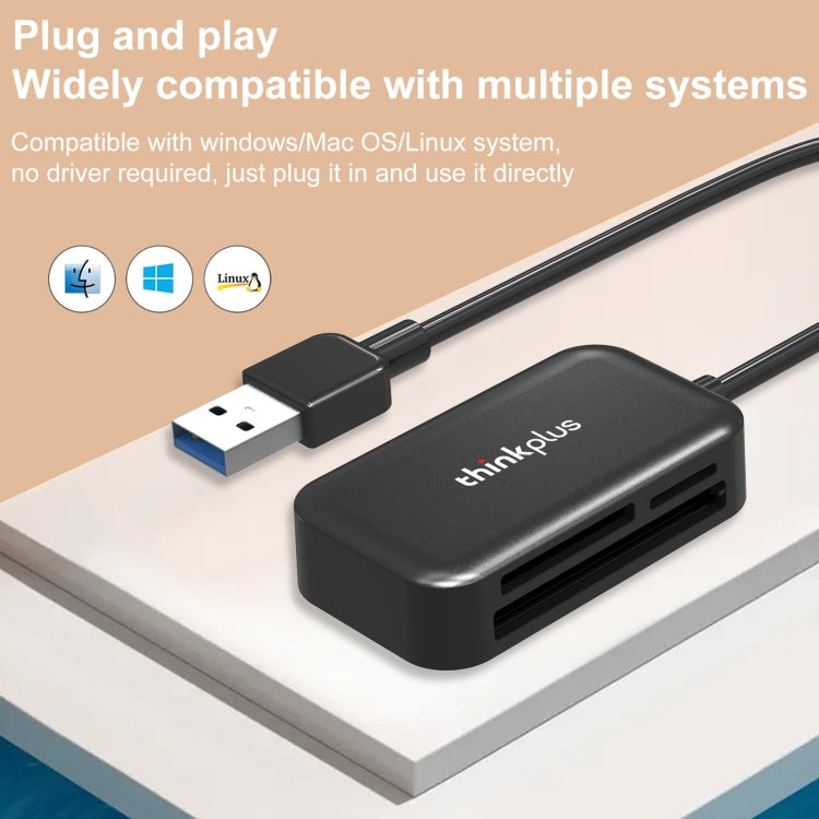 Lenovo thinkplus TC102 USB 3 in 1 Multi-function Card Reader -  by Lenovo | Online Shopping UK | buy2fix