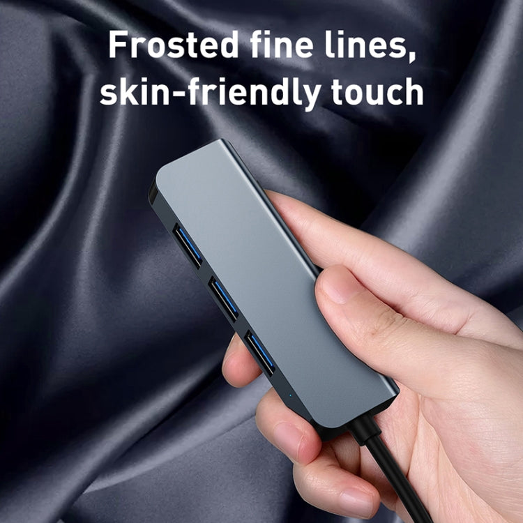 BYL-2301U 5 in 1 USB to USB3.0+USB2.0x3+USB-C / Type-C HUB Adapter, Cable Length: 10cm by buy2fix