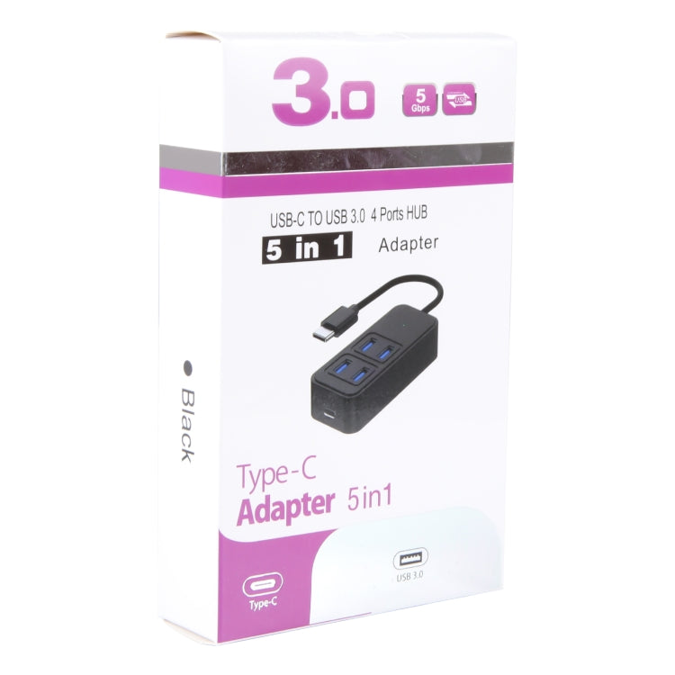 BYL-1901T 5 in 1 USB-C / Type-C to USB3.0x4+USB-C / Type-C HUB Adapter by buy2fix