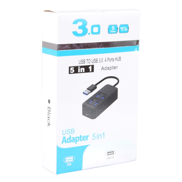 BYL-1901U 5 in 1 USB to USB3.0x4+USB-C / Type-C HUB Adapter by buy2fix
