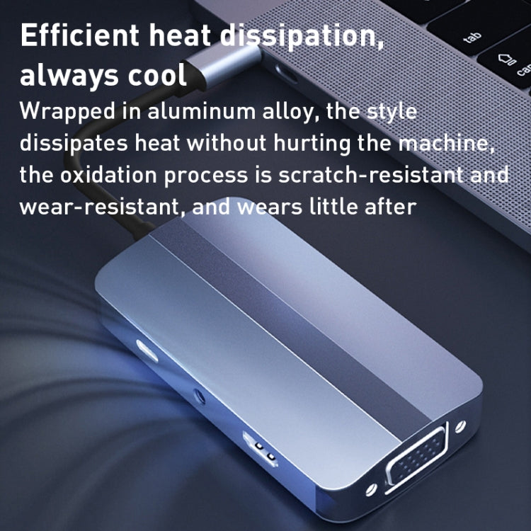 BYL-2106 7 in 1 USB-C / Type-C to USB Docking Station HUB Adapter (Silver) by buy2fix