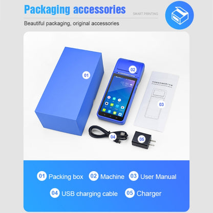 POS-6000 58mm PDA Handheld 5.5 inch Barcode Two-dimensional Code Android 4G Smart Scan Code Cash Register Thermal Printing Machine, 1GB+8GB by buy2fix