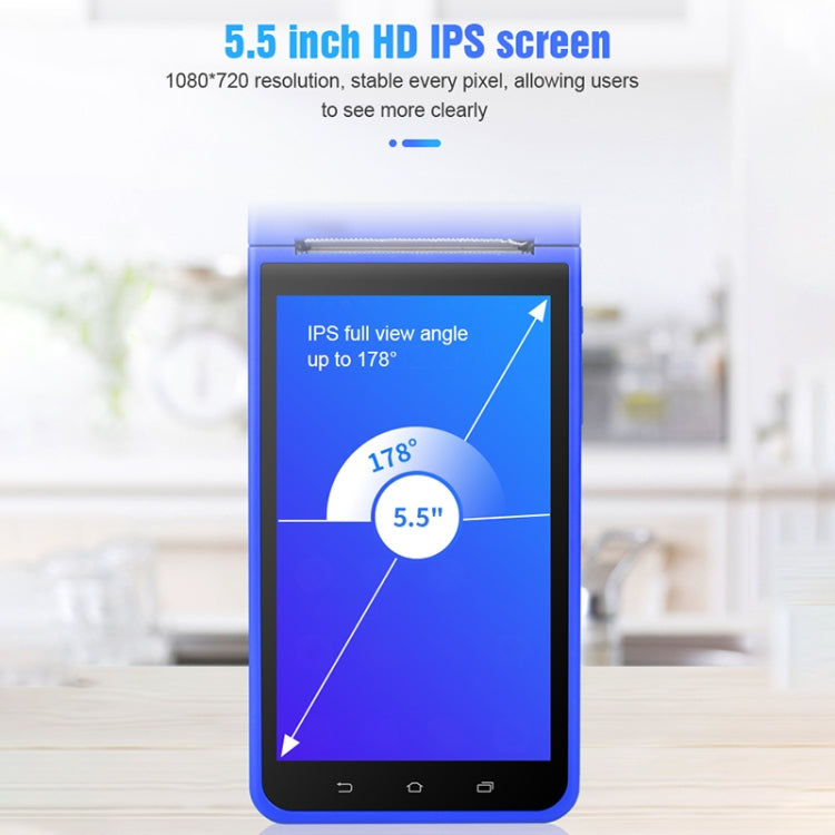 POS-6000 58mm PDA Handheld 5.5 inch Barcode Two-dimensional Code Android 4G Smart Scan Code Cash Register Thermal Printing Machine, 1GB+8GB by buy2fix