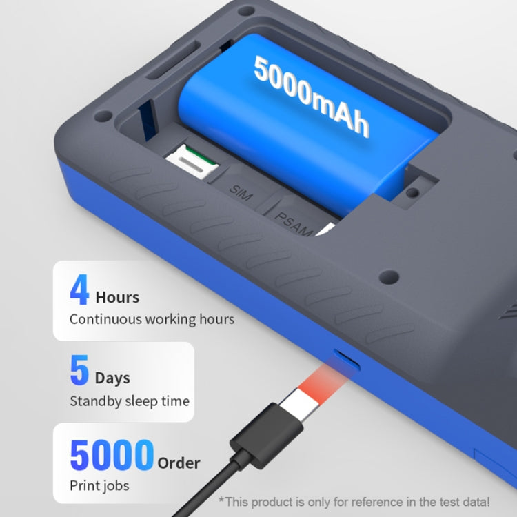 POS-6000 58mm PDA Handheld 5.5 inch Barcode Two-dimensional Code Android 4G Smart Scan Code Cash Register Thermal Printing Machine, 1GB+8GB by buy2fix