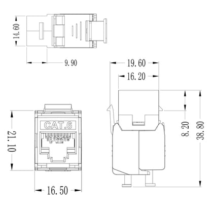 CAT6 Module Class 6 Zinc Alloy Shield Mother Block 1208XHC6 by buy2fix