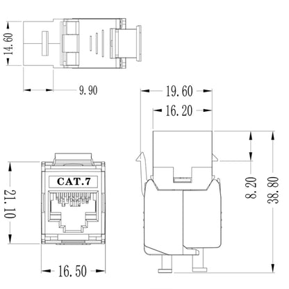 CAT7 Module Class 7 Zinc Alloy Shield Mother Block 1208XHC7 by buy2fix