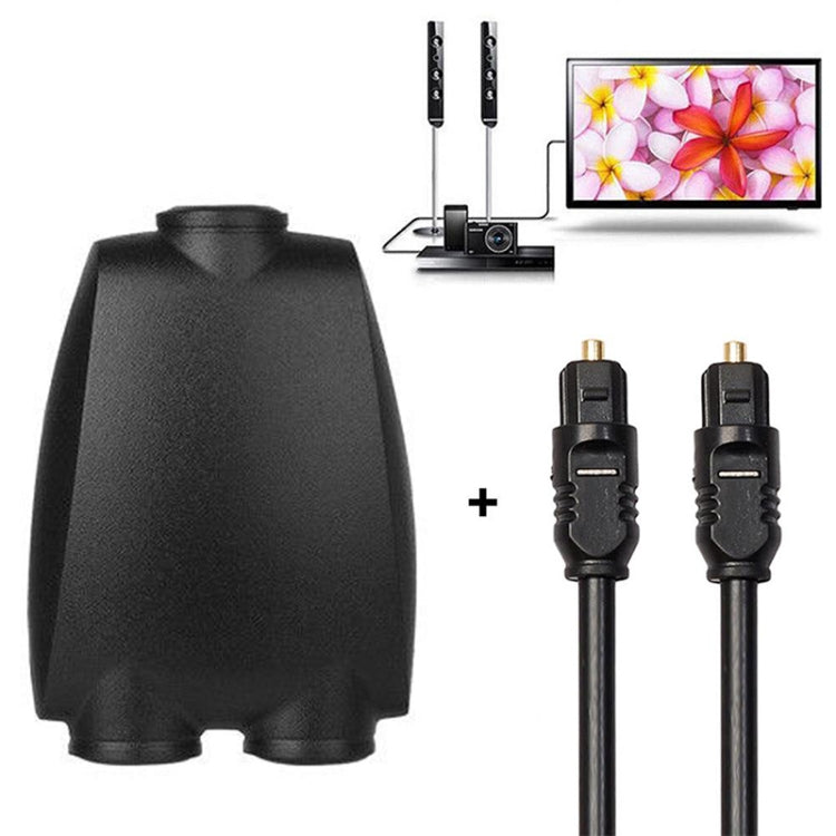 QHG03 Spdif Square Opening 1 In 2 Out Switch/Splitter with IR Remote(Black) by buy2fix