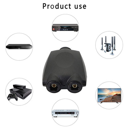 QHG03 Spdif Square Opening 1 In 2 Out Switch/Splitter with IR Remote(Black) by buy2fix