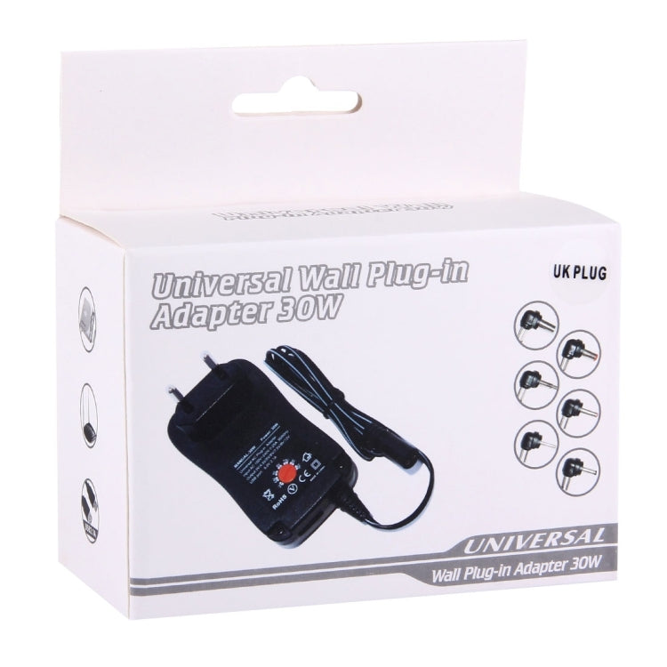 UK Plug Universal 30W Power Wall Plug-in Adapter with 5V 2.1A USB Port, Tips: 8 PCS, Cable Length: About 1.2m - AC Adapers by buy2fix | Online Shopping UK | buy2fix