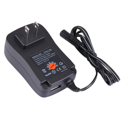 US Plug Universal 30W Power Wall Plug-in Adapter with 5V 2.1A USB Port, Tips: 6 PCS, Cable Length: About 1.2m - AC Adapers by buy2fix | Online Shopping UK | buy2fix