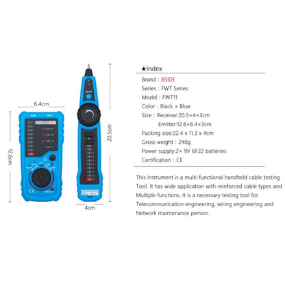 BSIDE FWT11 RJ11 / RJ45 Telephone Wire Tracker Ethernet LAN Network Cable Tester Detector Line Finder by buy2fix