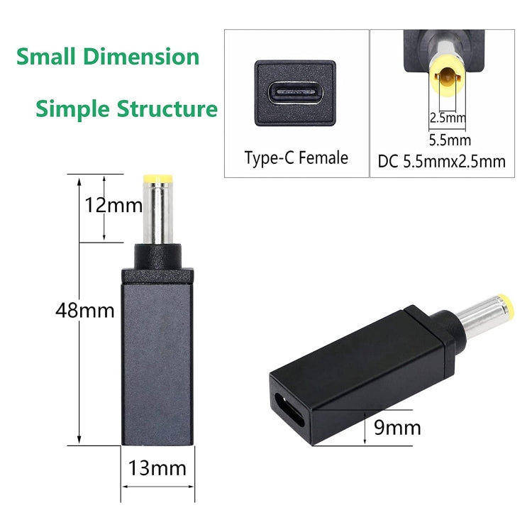 PD 18.5V-20V 5.5x2.5mm Male Adapter Connector(Black) - Universal Power Adapter by buy2fix | Online Shopping UK | buy2fix