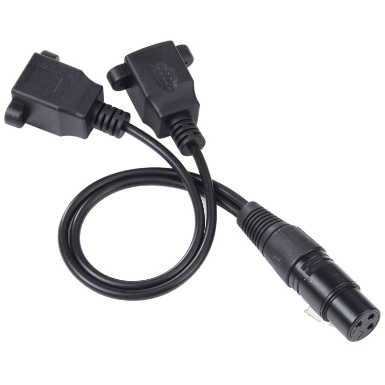 3-pin XLR Female to 2 x RJ45 Female Ethernet LAN Network Extension Cable, Cable Length: 30cm(Black) - Lan Cable and Tools by buy2fix | Online Shopping UK | buy2fix