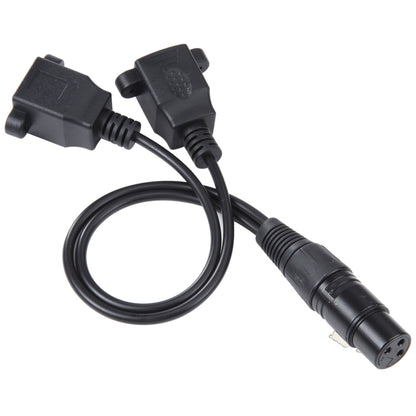 3-pin XLR Female to 2 x RJ45 Female Ethernet LAN Network Extension Cable, Cable Length: 30cm(Black) - Lan Cable and Tools by buy2fix | Online Shopping UK | buy2fix