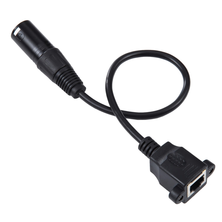 3-pin XLR Male to RJ45 Female Ethernet LAN Network Extension Cable, Cable Length: 30cm (Black) - Lan Cable and Tools by buy2fix | Online Shopping UK | buy2fix