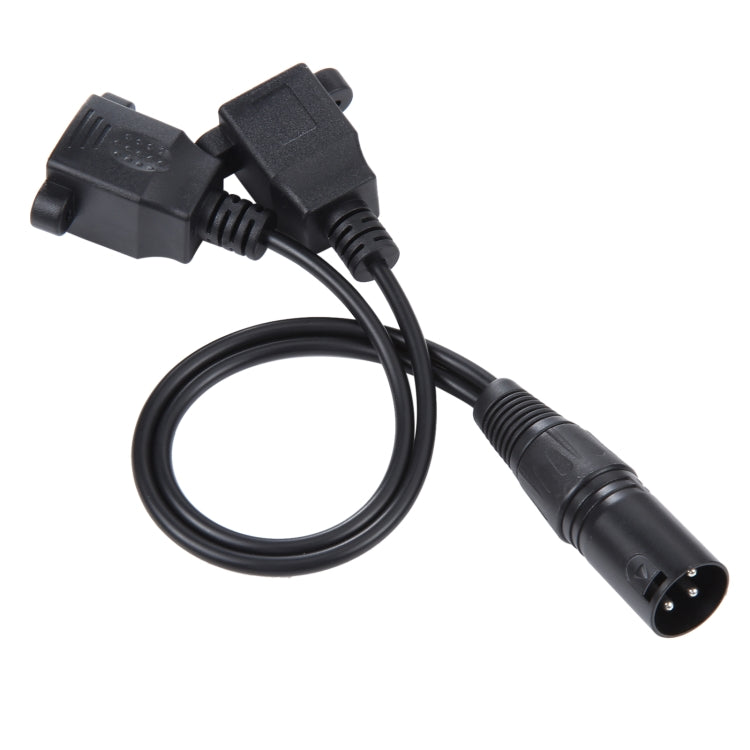 3-pin XLR Male to 2 x RJ45 Female Ethernet LAN Network Extension Cable, Cable Length: 30cm (Black) - Lan Cable and Tools by buy2fix | Online Shopping UK | buy2fix