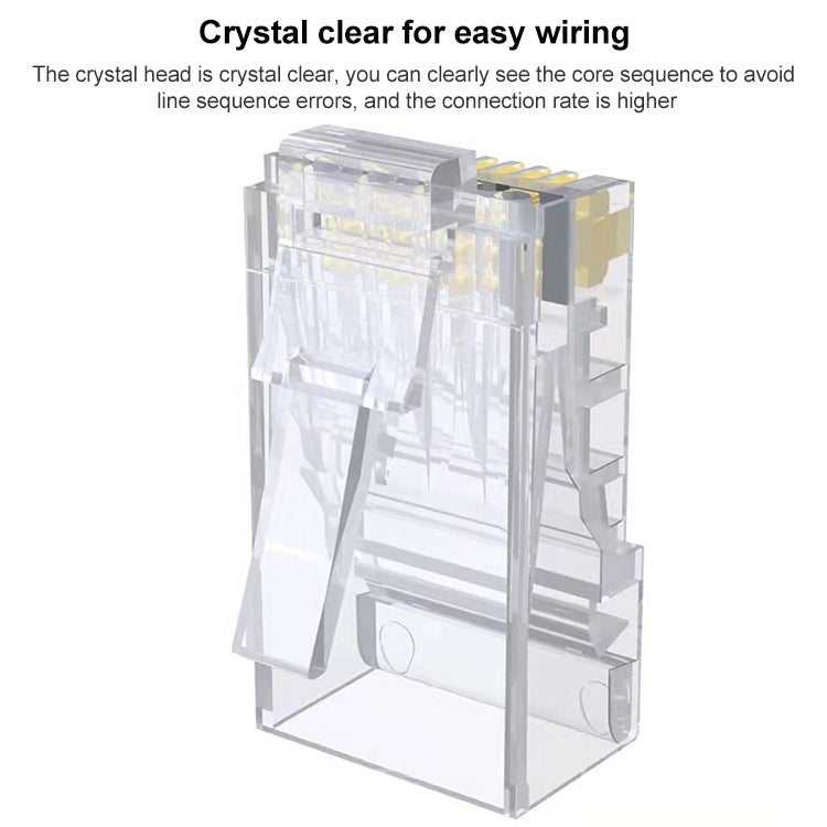 100pcs /Pack Cat5e RJ45 Connector Unshielded Pass Through Modular Plug, Gold: 3u by buy2fix