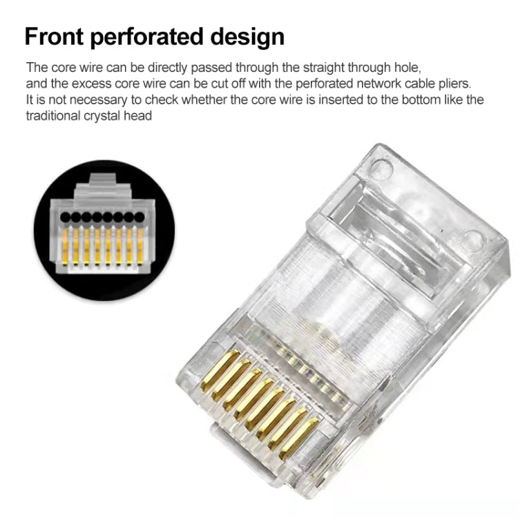 100pcs Cat5e Shielded Pass Through RJ45 Connector Modular Plug by buy2fix