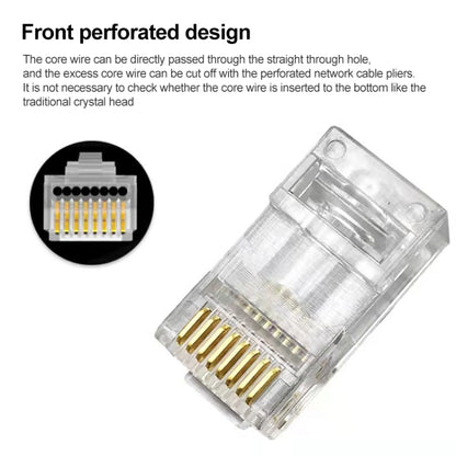 100pcs Cat5e Shielded Pass Through RJ45 Connector Modular Plug by buy2fix