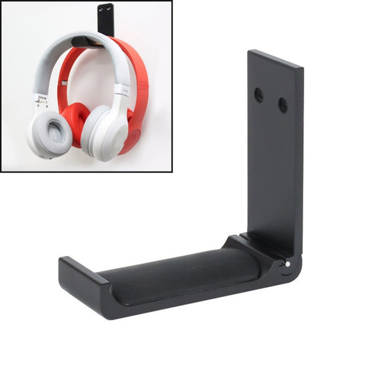 Paste Screw Type Metal Foldable Headset Stand Display Hanger(Black) - Anti-lost & Holder by buy2fix | Online Shopping UK | buy2fix