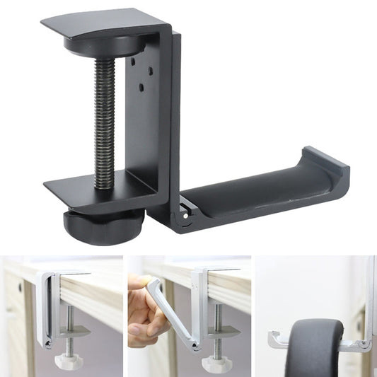 Desktop Lock Clip Type Metal Foldable Headset Stand Display Hanger(Black) - Anti-lost & Holder by buy2fix | Online Shopping UK | buy2fix