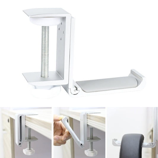 Desktop Lock Clip Type Metal Foldable Headset Stand Display Hanger(Silver) - Anti-lost & Holder by buy2fix | Online Shopping UK | buy2fix