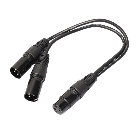 Câble adaptateur de connecteur Audio XLR CANNON 1 femelle à 2 mâles, 30cm, 3 broches, pour Microphone/équipement Audio (noir)