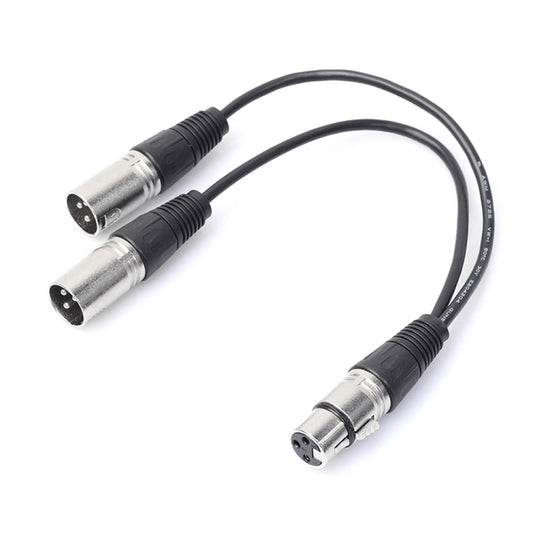 30cm 3 Pin XLR CANNON 1 Female to 2 Male Audio Connector Adapter Cable for Microphone / Audio Equipment - Microphone Audio Cable & Connector by buy2fix | Online Shopping UK | buy2fix