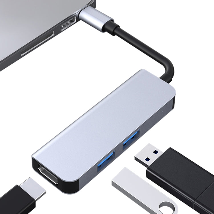 2011N 3 In 1 USB 3.0 x2 + HDMI Multi-function Type-C / USB-C HUB Docking Station by buy2fix