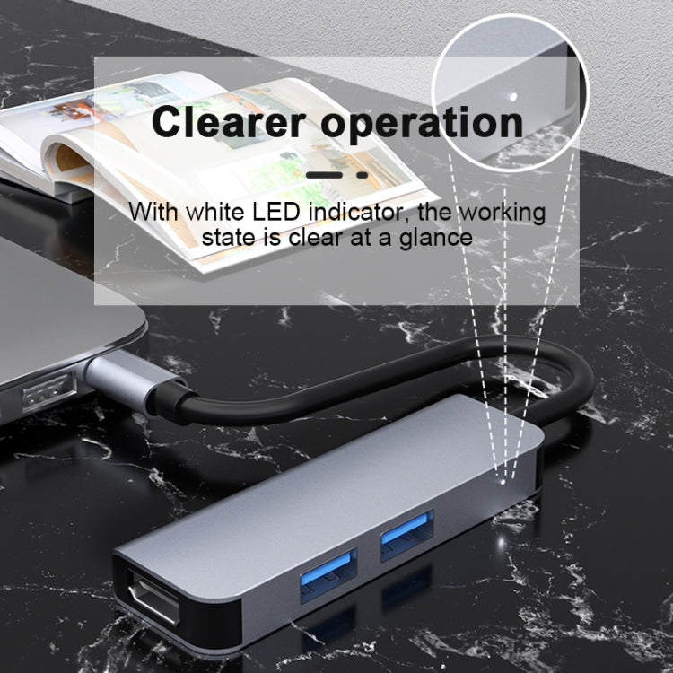 2011N 3 In 1 USB 3.0 x2 + HDMI Multi-function Type-C / USB-C HUB Docking Station by buy2fix