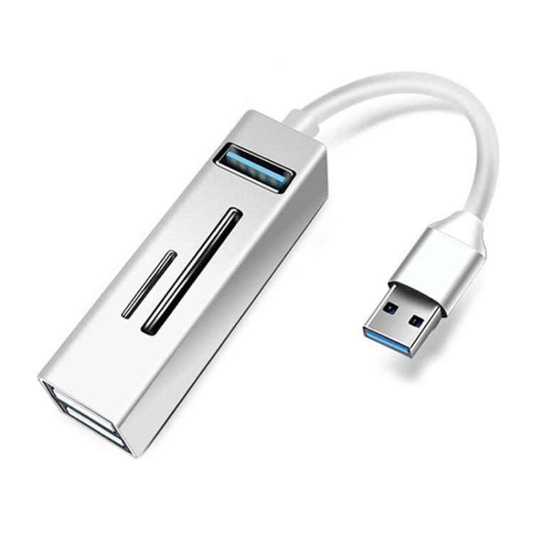15101 5 in 1 USB3.0 to 3 x USB + SD / TF Card Reader HUB Adapter (Silver) by buy2fix