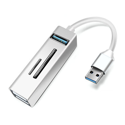 15101 5 in 1 USB3.0 to 3 x USB + SD / TF Card Reader HUB Adapter (Silver) by buy2fix