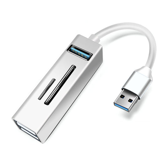 15101 5 in 1 USB3.0 to 3 x USB + SD / TF Card Reader HUB Adapter (Silver) by buy2fix