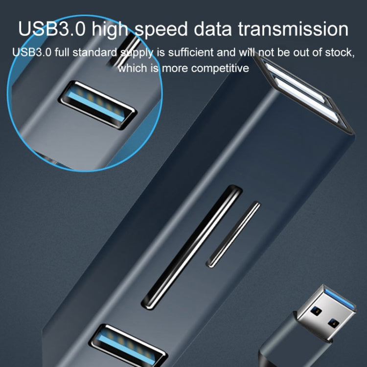 15101 5 in 1 USB3.0 to 3 x USB + SD / TF Card Reader HUB Adapter (Silver) by buy2fix