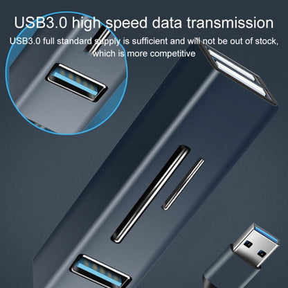 15101 5 in 1 USB3.0 to 3 x USB + SD / TF Card Reader HUB Adapter (Blue) by buy2fix