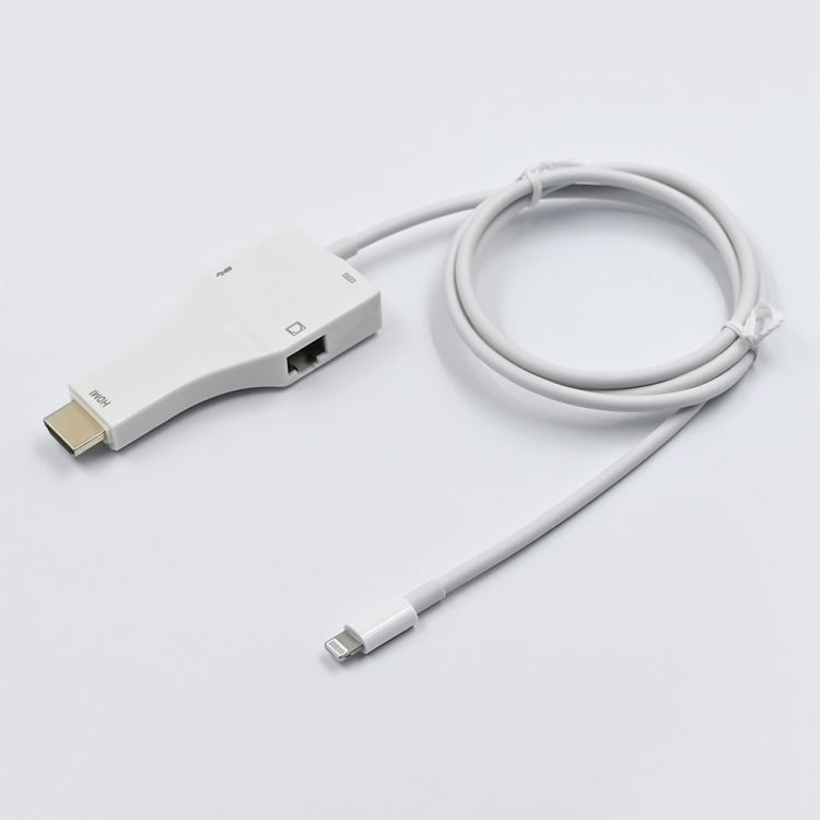 NK-1079 8 Pin to HDMI Male + USB Female + RJ45 Female Adapter Cable, Length：1m by buy2fix
