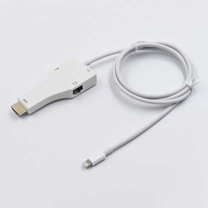 NK-1079 8 Pin to HDMI Male + USB Female + RJ45 Female Adapter Cable, Length：1m by buy2fix