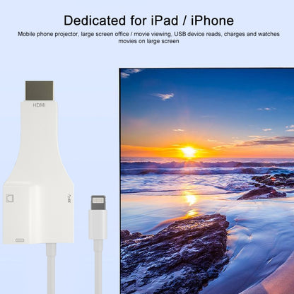 NK-1079 8 Pin to HDMI Male + USB Female + RJ45 Female Adapter Cable, Length：1m by buy2fix