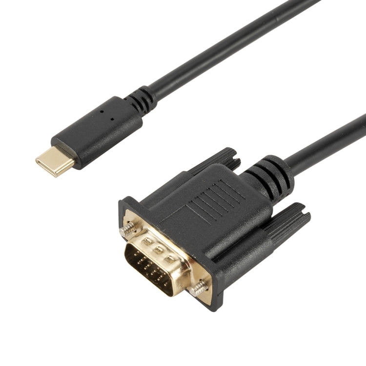 TC026 1.8m 1080P USB-C / Type-C Male to VGA Male Adapter Cable by buy2fix