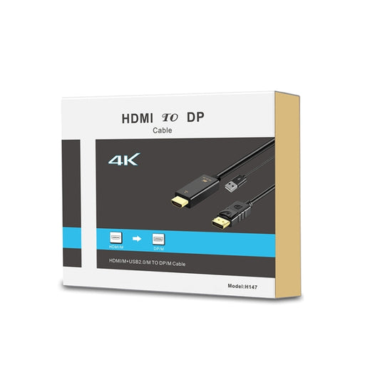 Onten H147 HDMI Male + USB 2.0 Male to DisplayPort Male Adapter Cable, Length：1.8m -  by Onten | Online Shopping UK | buy2fix