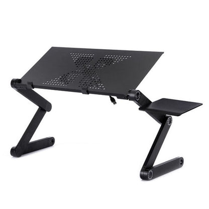 Portable 360 Degree Adjustable Foldable Aluminium Alloy Desk Stand with Cool Fans & Mouse Pad for Laptop / Notebook(Black) by buy2fix
