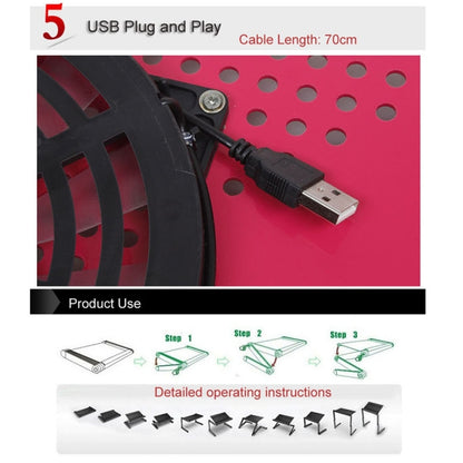 Portable 360 Degree Adjustable Foldable Aluminium Alloy Desk Stand with Cool Fans & Mouse Pad for Laptop / Notebook(Black) by buy2fix