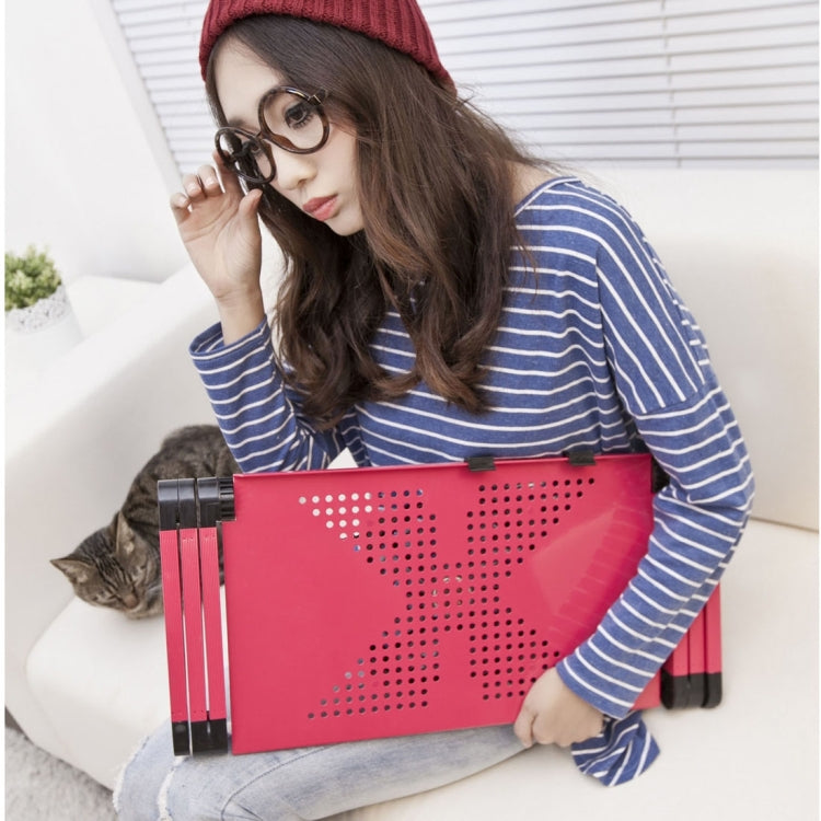 Portable 360 Degree Adjustable Foldable Aluminium Alloy Desk Stand with Cool Fans & Mouse Pad for Laptop / Notebook(Black) by buy2fix