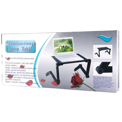Portable 360 Degree Adjustable Foldable Aluminium Alloy Desk Stand with Cool Fans & Mouse Pad for Laptop / Notebook(Black) by buy2fix