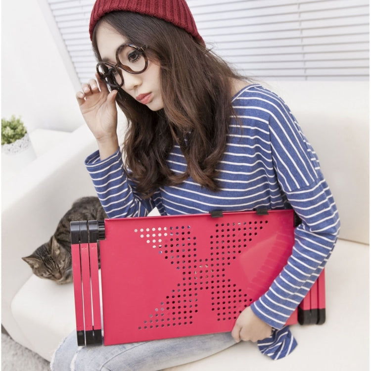 Portable 360 Degree Adjustable Foldable Aluminium Alloy Desk Stand with Mouse Pad for Laptop / Notebook, without CPU Fans(Black) by buy2fix