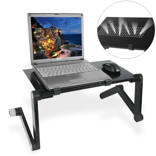 Lengthen Portable 360 Degree Adjustable Foldable Aluminium Alloy Desk Stand for Laptop / Notebook, without CPU Fans & Mouse Pad(Black) by buy2fix