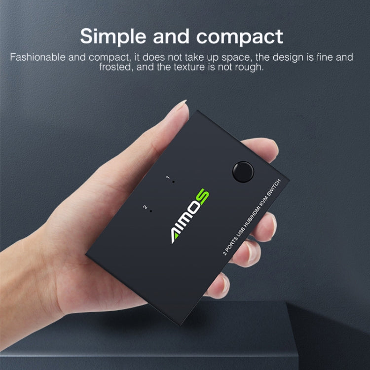 AIMOS AM-KVM201CC 2 Ports USB HUB HDMI KVM Switch without Extension Cable by buy2fix