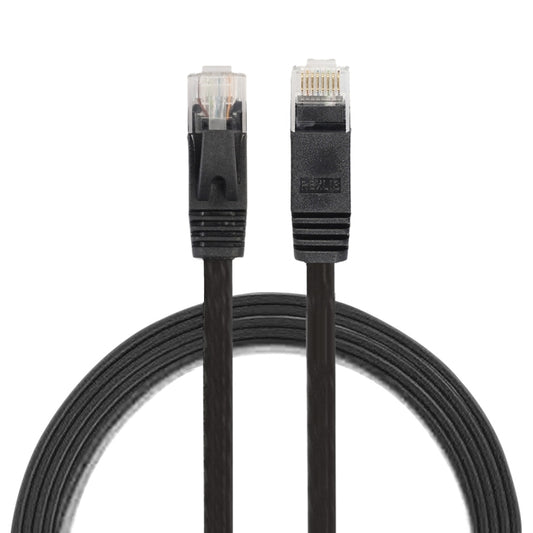 1m CAT6 Ultra-thin Flat Ethernet Network LAN Cable, Patch Lead RJ45 (Black) by buy2fix