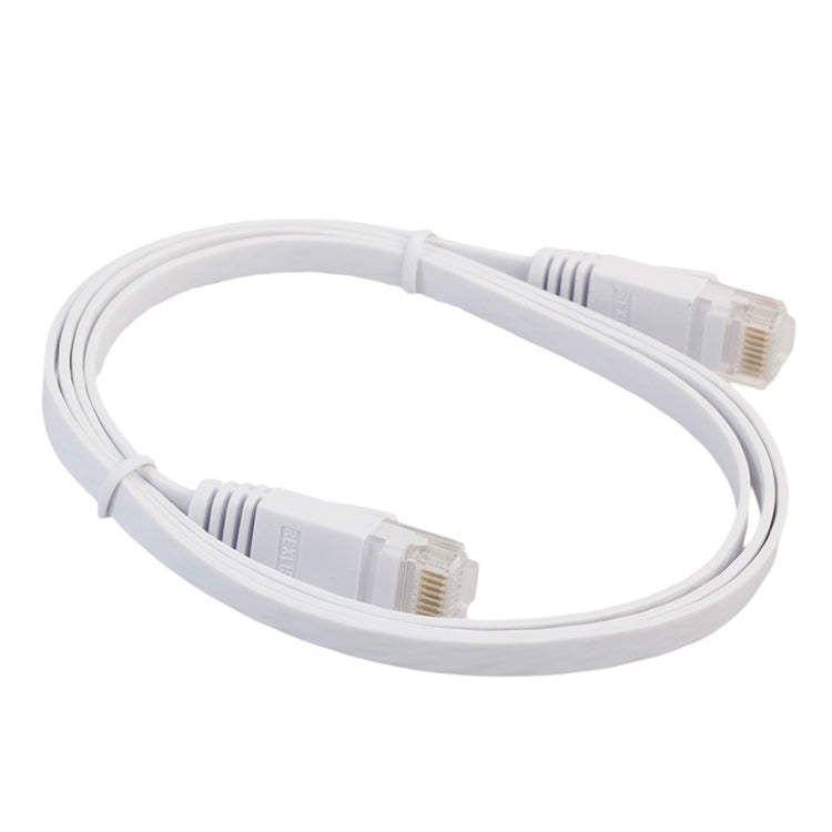 1m CAT6 Ultra-thin Flat Ethernet Network LAN Cable, Patch Lead RJ45 (White) by buy2fix